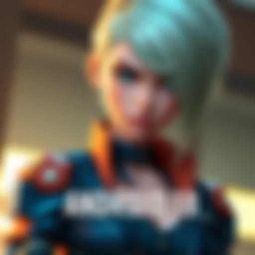 A close-up of Android 18 showcasing her outfit from the Androids Saga, highlighting her stylish look with a fierce expression.