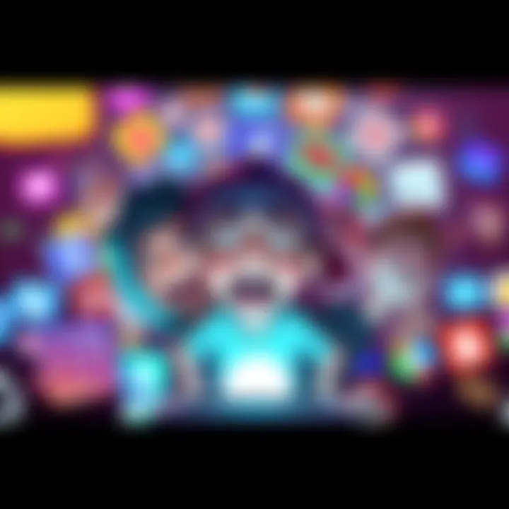 A colorful animated meme featuring humorous characters expressing excitement, surrounded by digital icons representing online communities.