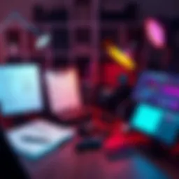 Animation Production Costs A visual showing the stages of animation production, including sketches, storyboards, and digital animation tools arranged on a workspace.