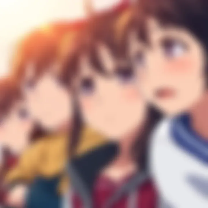 A group of anime characters with expressive faces conveying sadness and joy, symbolizing heartfelt stories