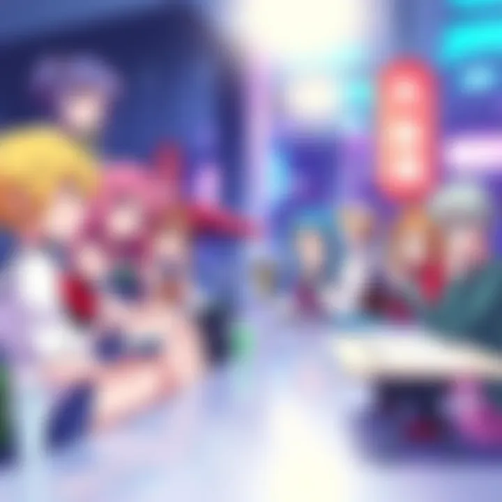 Anime Discussion Thread A vibrant discussion thread with anime characters and fans sharing recommendations and questions.