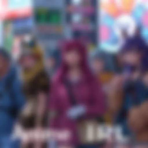 A group of anime fans wearing colorful costumes and enjoying a community event, showcasing the blend of anime culture and real life in 2025.