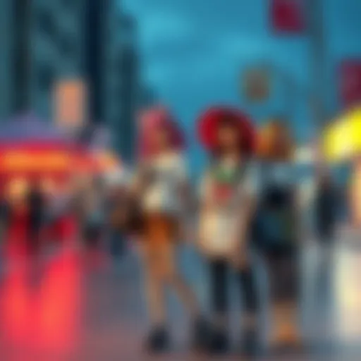 Group of young people wearing anime-inspired outfits at a street festival in 2025