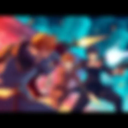 Dynamic scene of animated characters engaged in an intense gunfight, showcasing action and excitement.