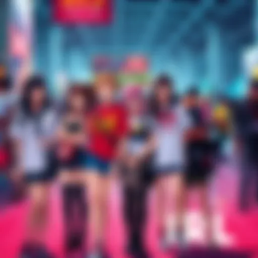 A group of friends wearing anime-inspired outfits at a convention, showcasing their passion for anime culture and building connections.