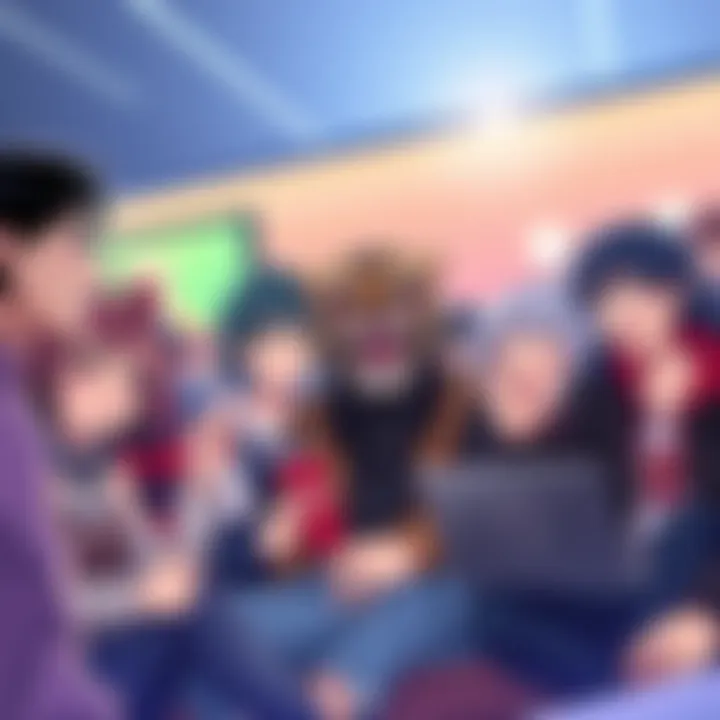 A group of excited anime fans discussing and sharing recommendations for series similar to Revenge of the Iron-Blooded Sword Hound