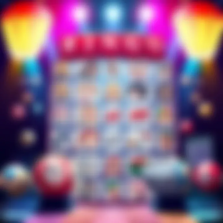 A colorful bingo card featuring anime characters and symbols designed for Anime Bingo games.