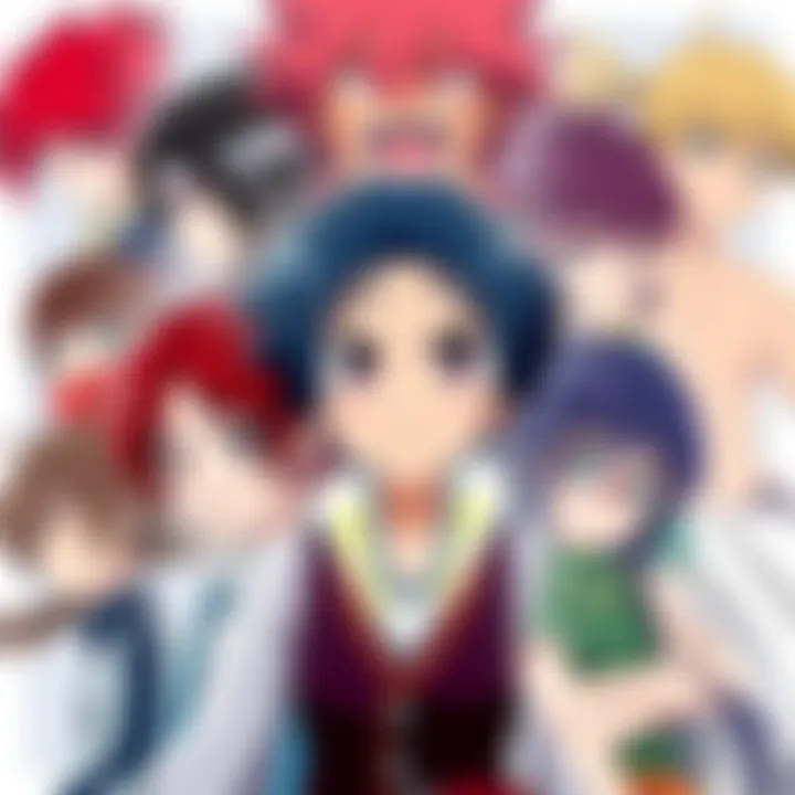 A collage of popular anime characters from big three series, representing different personality traits and styles.