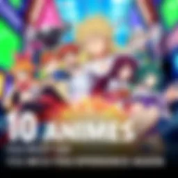 A colorful scene featuring popular anime characters in dynamic poses, showcasing their unique designs and emotions.