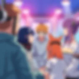 Anime characters discussing autism A group of anime characters representing autism, engaged in conversation and showcasing their unique traits, highlighting neurodivergence in storytelling.