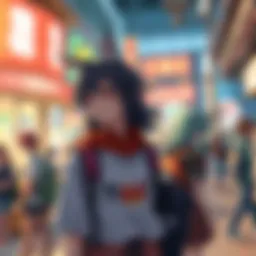 A vibrant scene showing people dressed as anime characters at a local event, blending pop culture with everyday life.