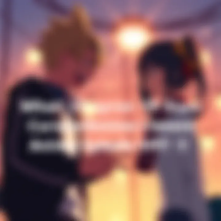 Two anime characters talking animatedly about the latest episode and its cliffhanger