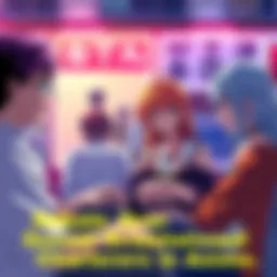 A group of anime fans discussing the different sexual orientations of characters, focusing on Geto and Megumi, with Gojo and Yuji in the background.