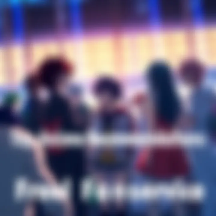 A group of anime characters engaged in a deep conversation, emphasizing character development over fanservice.