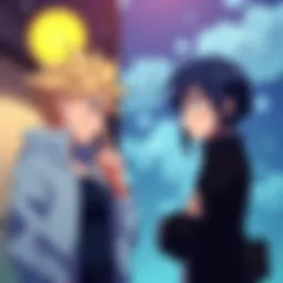 Anime Characters in Thoughtful Discussion Two anime characters engaging in a deep conversation, showcasing their intelligence and reasoning skills.
