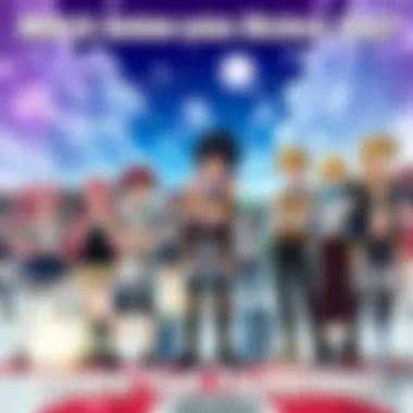Anime Characters Gathering A group of popular anime characters from series like Fairy Tail and Attack on Titan, standing together in a colorful setting, inviting fans to join the discussion about their favorite shows.