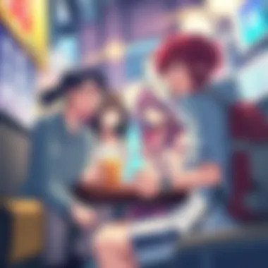 A group of friends enjoying anime-themed activities together, showcasing how anime influences their daily interactions and personal style.