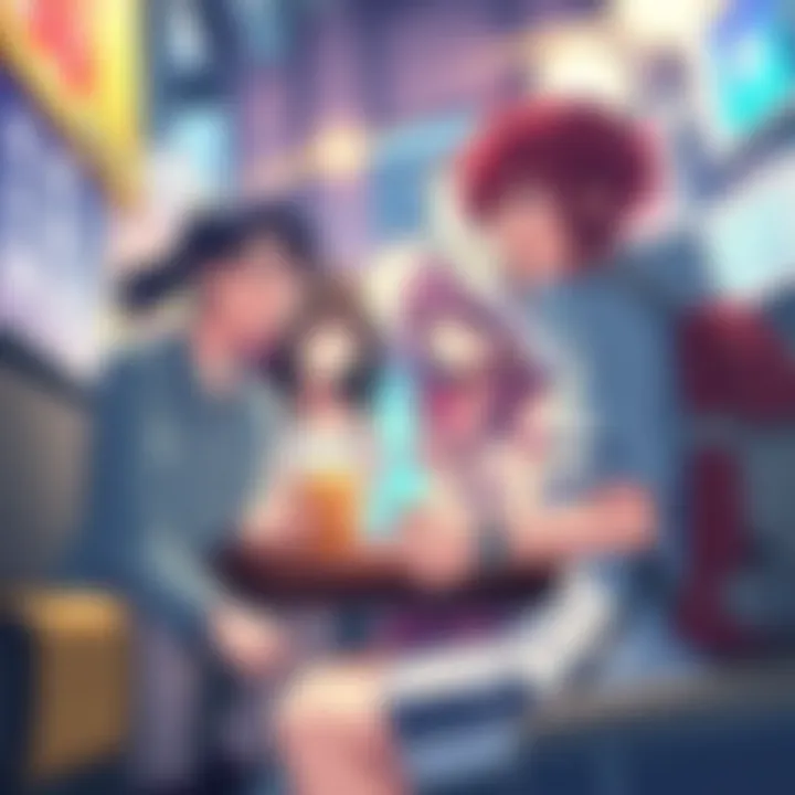 Anime Characters in Everyday Life A group of friends enjoying anime-themed activities together, showcasing how anime influences their daily interactions and personal style.