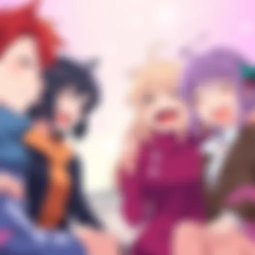 A group of animated characters enjoying a fun moment together, showcasing humor and friendship.