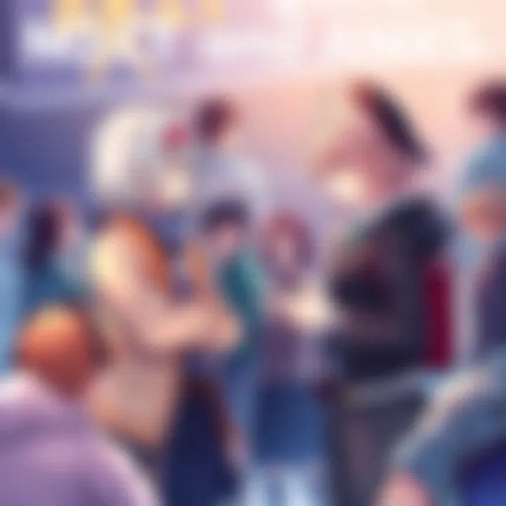 Two anime characters engage in a lively debate about the meaning of No C.T and No Domain Expansion, surrounded by fans sharing their thoughts in the background.
