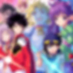 Anime characters from the Y2K era A colorful illustration featuring various lesser-known anime characters from the Y2K era, celebrating unique styles and designs