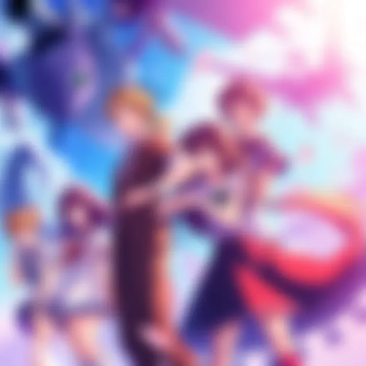 Celebration of top anime ships with characters representing popular relationships at the Anime Corner Awards.