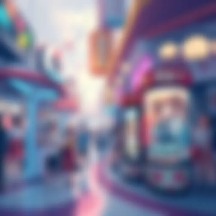 A colorful collage showcasing anime-inspired art, fashion items, and social gatherings among fans.