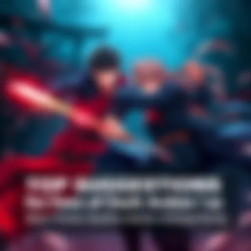 Two anime characters fighting in a dark setting, showcasing intense action and dramatic elements