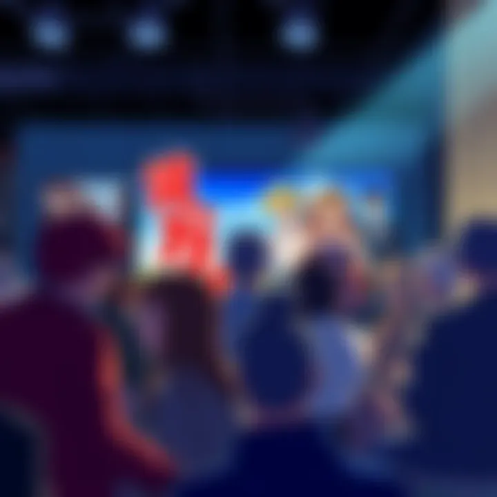 People discussing their favorite anime, with Jujutsu Kaisen highlighted on a screen