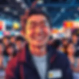 Junya Enoki smiling at Anime Expo 2025 event with fans around him