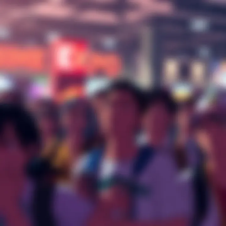 A crowd of anime fans looking anxious and disappointed at Anime Expo after the panel concludes without news of Season 3.