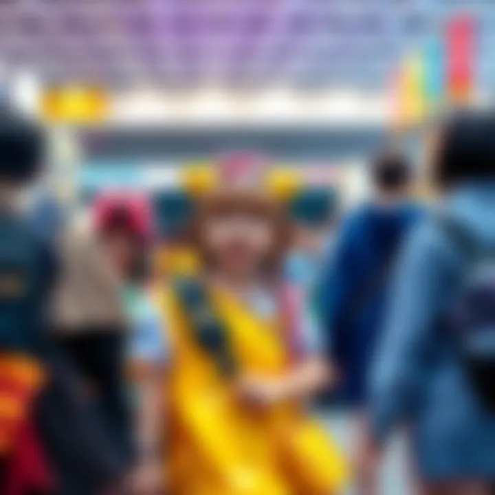 A group of anime fans dressed in colorful costumes at a convention, celebrating their favorite characters and culture.