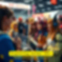 A lively group of anime fans in colorful costumes gather at a convention, sharing smiles and enjoying their passion together.