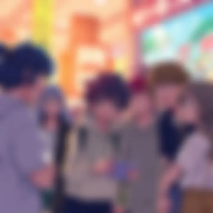 Group of anime fans sharing excitement about a new series online