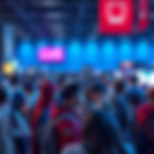 A group of people dressed as anime characters gathering at a convention, showing their enthusiasm for anime culture.