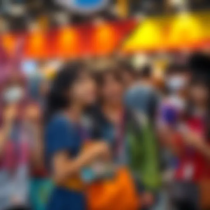 A group of young adults at an anime convention sharing their love for anime culture, dressed in colorful costumes and enjoying activities together.