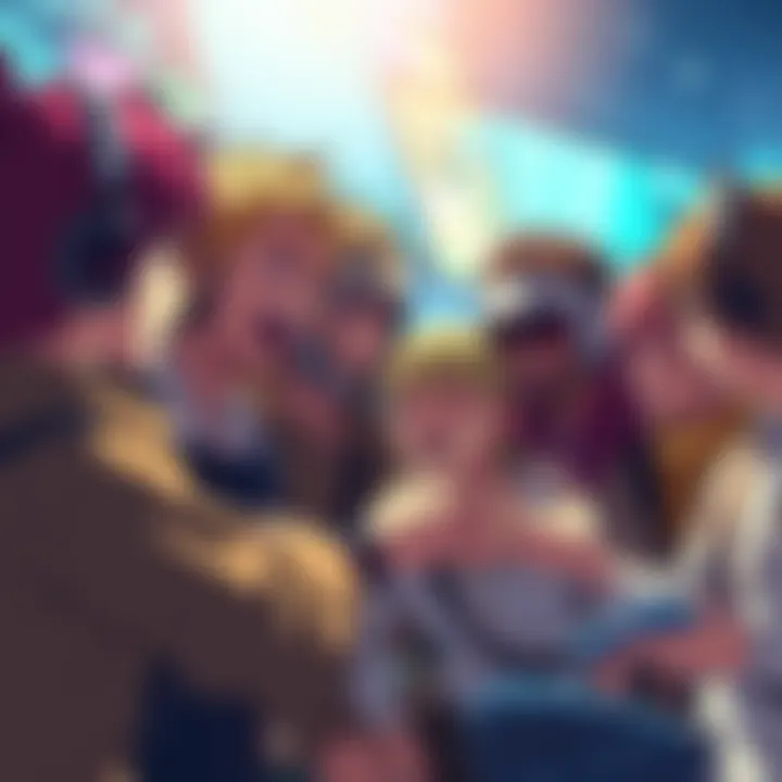 Anime fans discussing Steel Ball Run Group of anime fans excitedly discussing characters and storylines from Steel Ball Run