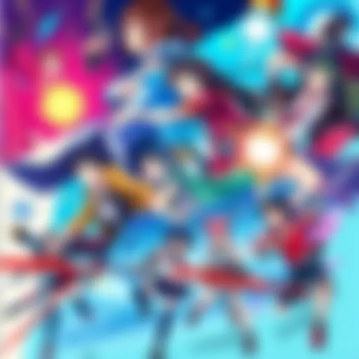 A colorful collage of various anime series characters and scenes that inspire game ideas, featuring vibrant action elements and gameplay highlights.