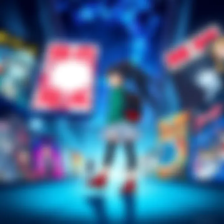 Anime Hidden Gems A collection of lesser-known anime series covers showcasing unique art styles and characters, inviting newcomers to explore hidden gems.