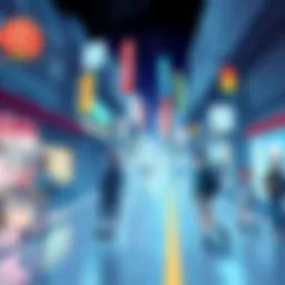 Colorful artwork showing anime characters blended with real-life scenes and daily activities