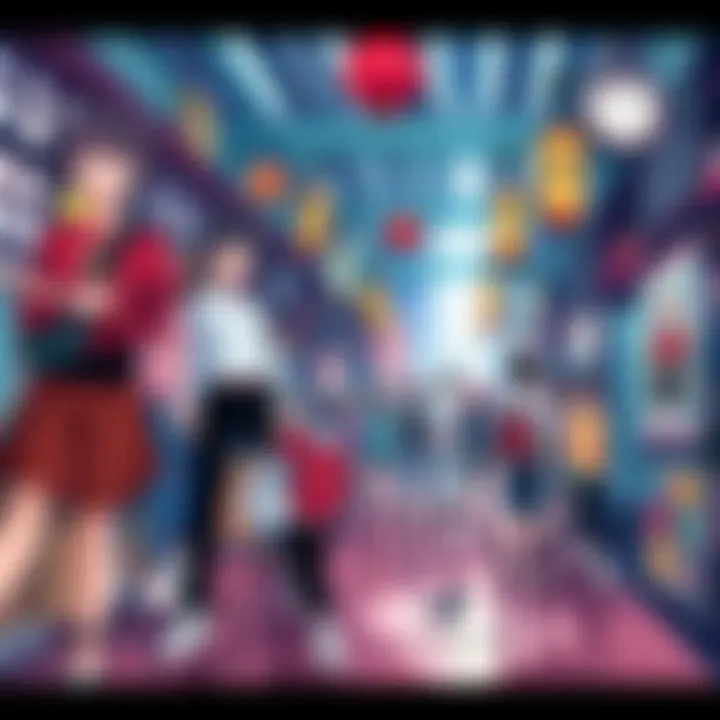 A collage depicting anime-inspired fashion, social gatherings, and cultural events.