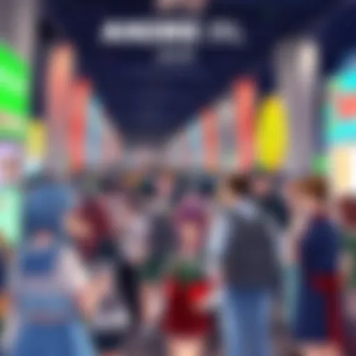 A large group of anime fans dressed as their favorite characters at a real-life event, enjoying activities together and sharing their love for anime.