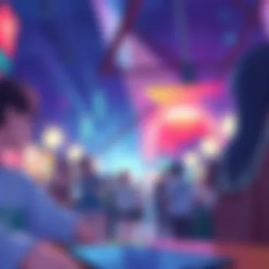 Anime_irl Fan Art A vibrant illustration showcasing fans enjoying anime-inspired art and socializing at a lively event.