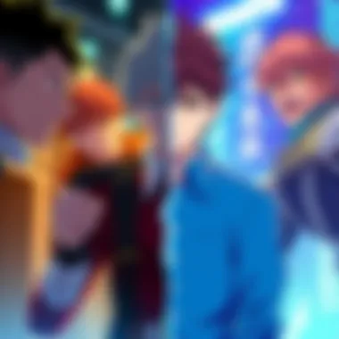 A split image showing a scene from a live-action series on one side and its anime counterpart on the other, illustrating the transition between the two styles