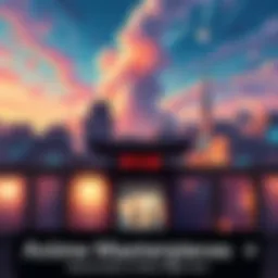 Anime Masterpieces A collection of renowned anime films including Your Name and Spirited Away, featuring colorful artwork and iconic scenes.