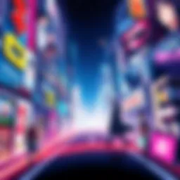A colorful poster featuring characters from various iconic anime movies, highlighting themes of futuristic cities and technology