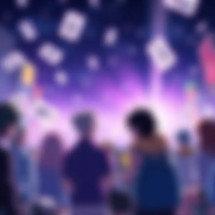 Anime fans discussing their favorite openings with Flyers from Death Parade featured prominently