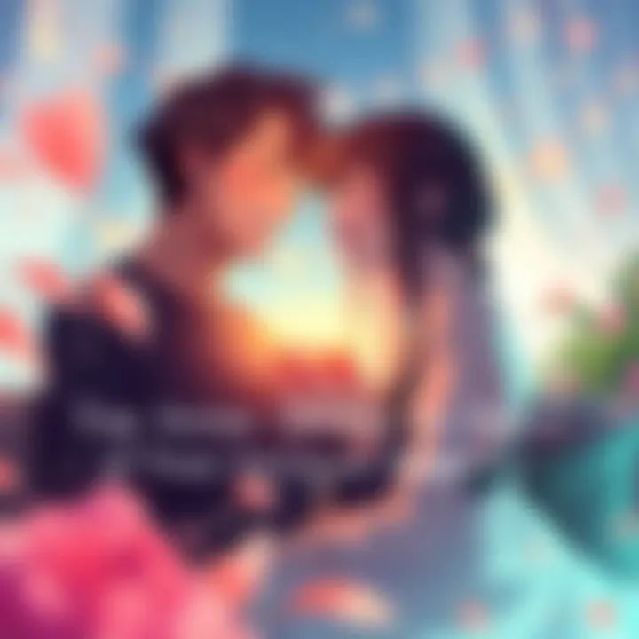 Anime Quotes for Intimacy A couple enjoying a cozy moment together, laughing and sharing anime quotes, with a soft and romantic background