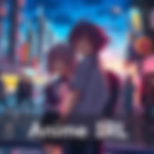 An artistic representation of anime characters blending into a vibrant real-world setting, showcasing fashion and cultural elements inspired by anime.