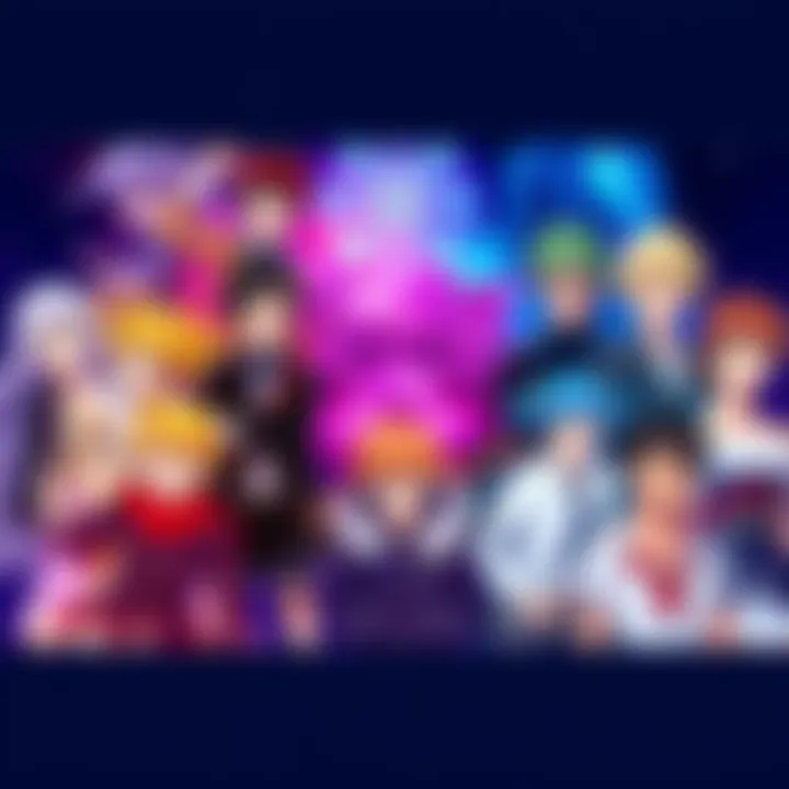 Anime Recommendations A collage of popular anime characters from shows like Code Geass and Kiznaiver, showcasing vibrant colors and dynamic poses.